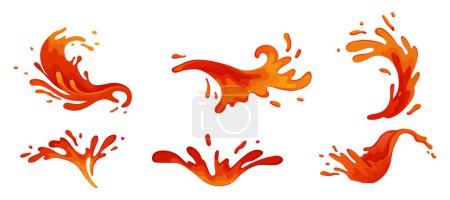 Illustration for Water and juice splash liquide. Vector Illustration. A wave shape, timeless symbol of seas restless spirit A drop shape, subtle hint at essence of all liquids A dripped droplet, moment frozen tomato - Royalty Free Image