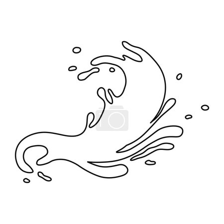 Illustration for Water and juice splash liquide. One line stroke outline vector Illustration A wave shape, timeless symbol of seas restless spirit A drop shape, subtle hint at essence of all liquids A dripped droplet - Royalty Free Image