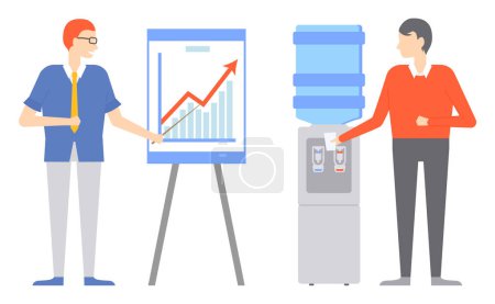Illustration for Office people worker. Vector illustration. The companys growth depends on collective efforts its employees The office community fosters sense belonging and camaraderie among its workers The office - Royalty Free Image