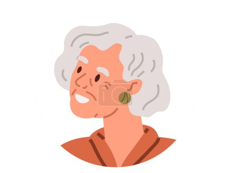 Illustration for Elderly people vector illustration. Icons symbolize influential elderly figures who have made impact on society Portrait paintings capture essence elderly persons character and wisdom A profile offers - Royalty Free Image