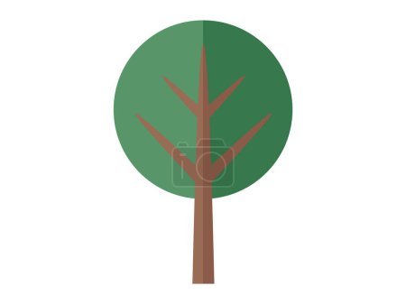 Illustration for Tree vector illustration. The organic shape tree branch reflects its natural growth pattern Botanical gardens showcase diverse collection plant species, including trees Environmental conservation - Royalty Free Image