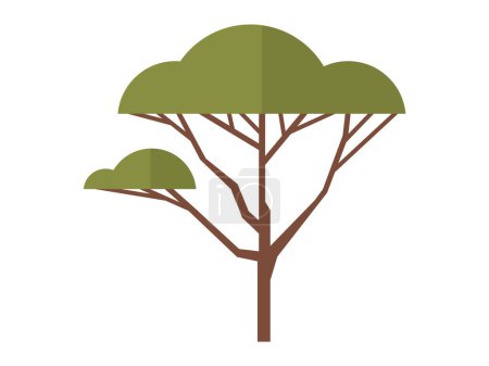 Téléchargez les illustrations : Illustration vectorielle des arbres. Les conditions climatiques ont un impact direct sur la croissance et la répartition des arbres Les processus biologiques les arbres contribuent à la santé globale et à l'équilibre des écosystèmes Organismes vivants - en licence libre de droit