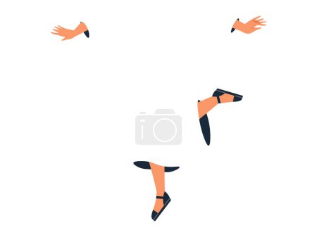 Illustration for Jumping people vector illustration. The jumping people metaphor signifies triumph joyful and carefree spirit Energetic celebrations involve collective joy people leaping together A carefree lifestyle - Royalty Free Image