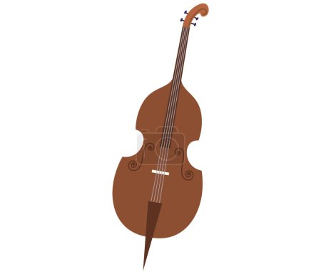 Illustration for Musical instruments vector illustration. Instruments, both acoustic and classical, unite in harmonious festival music The orchestral concert is celebration rhythmic and melodic brilliance. Brown cello - Royalty Free Image
