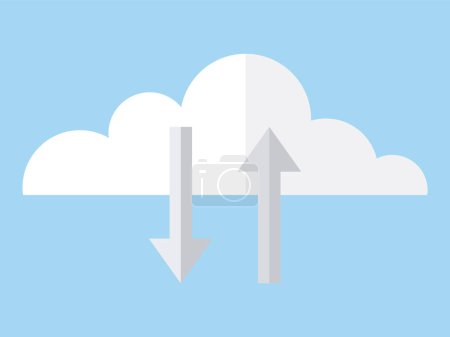 Illustration for Cloud vector illustration. Clouds high up in sky form heavenly mosaic, signaling shift in season A cloudscape masterpiece emerges, with fluffy clouds arranged in natural harmony - Royalty Free Image