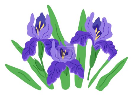 Illustration for Spring flower vector illustration. The flowered landscape evoked sense joy and wonder in spring The botanical garden exhibited array springtime flora The bloomy atmosphere created by spring flowers - Royalty Free Image