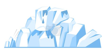 Téléchargez les illustrations : Illustration vectorielle des glaciers. Les écosystèmes glaciaires prospèrent dans les climats les plus rudes Antarctique Paysages hivernaux, ornés de glaciers, reflètent la beauté poétique des natures Floes gelés, comme des rêves dérivants - en licence libre de droit