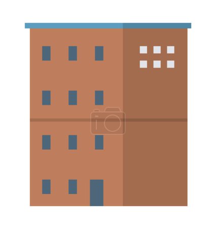 Ilustración de Ilustración del vector rascacielos. Edificios residenciales, con sus altos exteriores, redefinen los skylines de la ciudad Los rascacielos de vista frontal capturan la esencia de la arquitectura moderna - Imagen libre de derechos