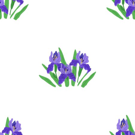 Illustration for Flower pattern vector illustration. The repeat pattern on fabric created sense visual harmony The blossom flowers represented fleeting beauty life The decorative elements showcased fusion botanical - Royalty Free Image