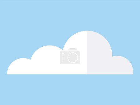 Illustration for Cloud vector illustration. Clouds high up in sky create picturesque backdrop for changing seasons Cumulus clouds form celestial canvas, merging seamlessly with blue sky - Royalty Free Image