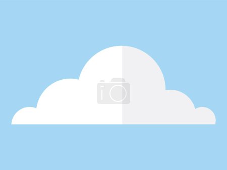 Téléchargez les illustrations : Illustration vectorielle Cloud. Un paysage nuageux onirique se déploie, où de hauts nuages se mêlent à des cumulus gonflés Des nuages, comme des boules de poche, flottent au-dessus, projetant des ombres dans cet écran céleste - en licence libre de droit