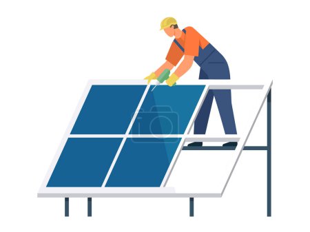 Ilustración de Ilustración del vector del panel solar. La innovación en energías renovables es crucial para un futuro sostenible Las centrales solares proporcionan fuentes fiables de electricidad limpia - Imagen libre de derechos