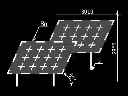 Illustration for Solar panel vector illustration. Electric power is at core technological advancements The integration renewable energy sources is essential for sustainable development Solar panels offer innovative - Royalty Free Image