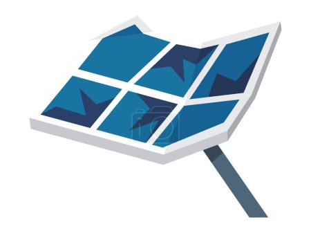Illustration for Solar panel vector illustration. Solar panels harness sunlight to generate electricity The use renewable energy sources promotes ecological sustainability Electric power is essential for driving - Royalty Free Image