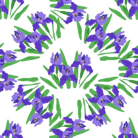 Illustration for Flower pattern vector illustration. The intricate ornamentation showcased variety floral motifs The botanical themed wallpaper captured essence nature The repeat pattern on fabric created sense rhythm - Royalty Free Image