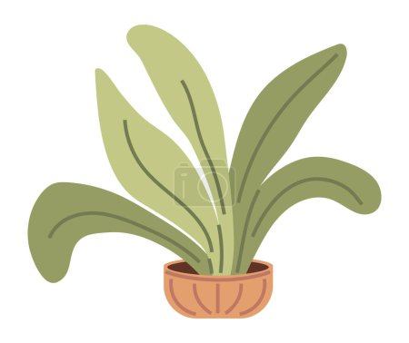 Illustration for Flower pot. Vector illustration. Botany studies various aspects plant anatomy and physiology The vegetal pattern on fabric adds natural and organic feel The vegetative growth plant indicates - Royalty Free Image