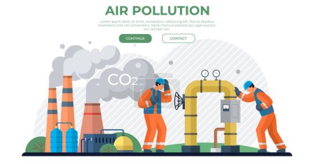 Illustration for Air pollution vector illustration. Natures tears fall as we pollute air, lifeblood our fragile ecosystem The air pollution metaphor is stain, mark shame on canvas environmental ethics - Royalty Free Image