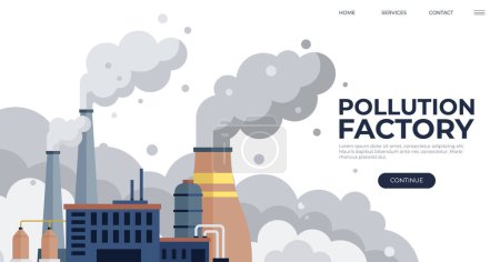 Factories vector illustration. Air pollution, haunting melody progress, reverberates through atmosphere like spectral choir Pollution, disruptor in environmental story, challenges resilience