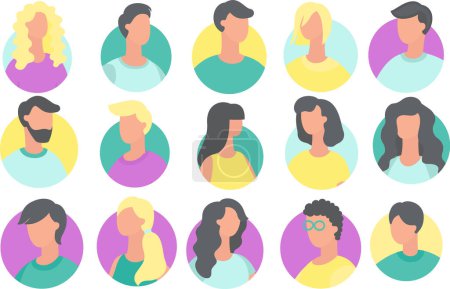 Illustration for Person icon vector illustration. Social interactions shape persons profile, reflecting their connections and experiences Avatars serve as digital personas, representing persons online presence - Royalty Free Image