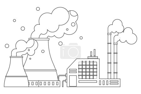 Illustration for Factories vector illustration. Factories metaphor is dance, each movement step in choreography industrialized creation Industrial buildings, monuments innovation, house treasures technological - Royalty Free Image