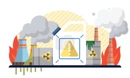 Waste pollution vector illustration. Zero waste communities strive to achieve minimal waste generation and maximize resource efficiency Waste pollution has far reaching consequences including