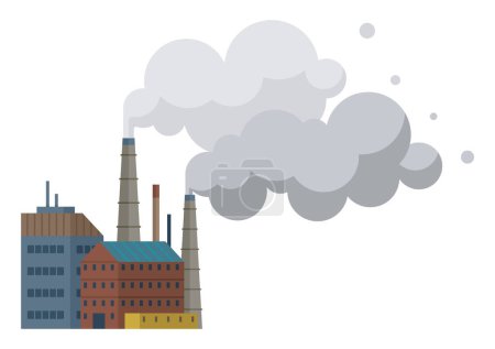 Factories vector illustration. Factories concept is novel, each page turned in language production and processing Factory buildings, sentinels progress, stand tall against backdrop industrial
