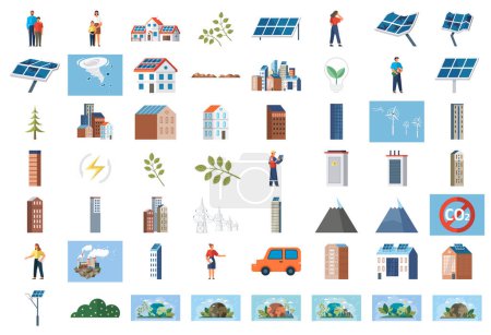 Ilustración de Ilustración del vector de energía solar. Las ventajas ecológicas de la energía solar hacen que sea una opción popular para la energía limpia Los paneles fotovoltaicos de desarrollo revolucionaron el campo de la energía renovable Energía solar - Imagen libre de derechos