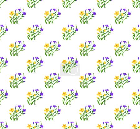 Illustration for Seamless pattern flowers vector illustration. The endless repetition seamless pattern created mesmerizing visual experience The infinite beauty seamless pattern flowers symbolized everlasting cycle - Royalty Free Image