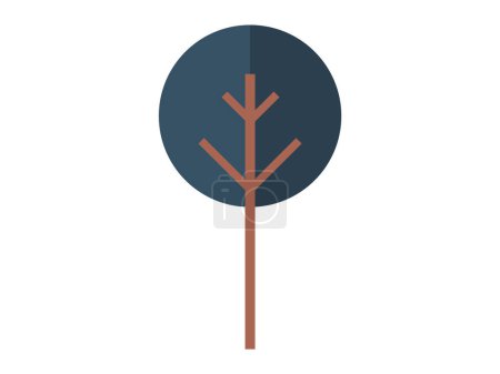 Illustration for Tree vector illustration. The tree trunk provides support and stability for entire tree structure Climate conditions have significant impact on growth and distribution trees Trees grow and adapt - Royalty Free Image