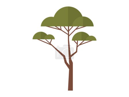 Téléchargez les photos : Illustration vectorielle des arbres. Les arbres sont les gardiens de l'environnement, la préservation des écosystèmes et la promotion de la biodiversité. - en image libre de droit