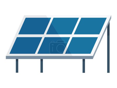 Illustration des Solarmodulvektors. Der Einsatz von Sonnenkollektoren trägt zur ökologischen Nachhaltigkeit bei Photovoltaik-Technologie ermöglicht effiziente Umwandlung von Sonnenlicht in elektrische Energie Nachhaltige Energie