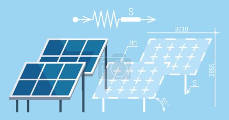Illustration des Solarmodulvektors. Umweltschutzinitiativen konzentrieren sich auf die Verringerung von Kohlendioxidemissionen Grüne Technologie treibt die Entwicklung nachhaltiger Energielösungen voran Innovation in erneuerbaren Energien
