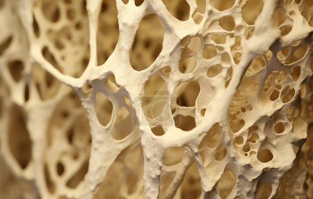 Photo for Bone structure in osteoporosis. vitamin D deficiency, fractures, estrogen - Royalty Free Image
