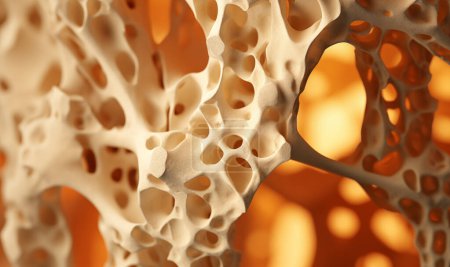 Knochenstruktur bei Osteoporose. Vitamin-D-Mangel, Knochenbrüche, Östrogen