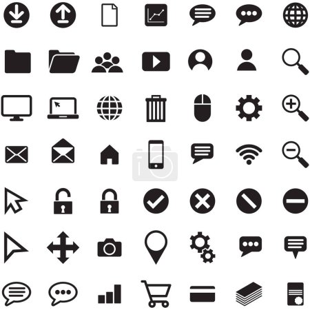 Collection d'icônes numériques pour les applications imprimées et numériques.