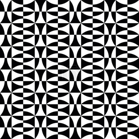 Patrón sin costuras. Fondo geométrico blanco y negro. Arte vectorial.