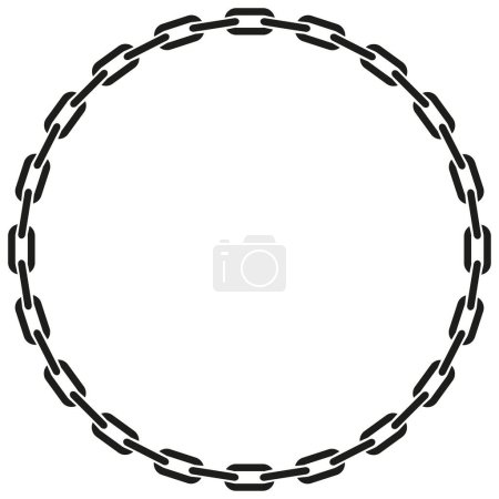 Round Chain Industrial Border Frame. Ideal for vintage label or logo designs.