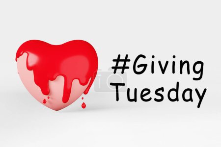 Photo for Giving Tuesday banner heart with paint splash Global day of charitable giving share after shopping day Black Friday poster. Humanitarian aid Charity Donations Support Generosity and Kindness concept. - Royalty Free Image