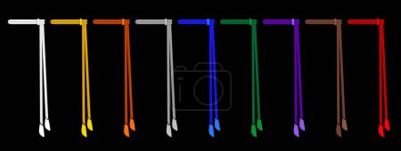 Illustration for Capoeira belts - represent a linear progression from Student, Teacher, and Mestre - Royalty Free Image