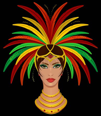 Illustration for Beautiful Brazilian Samba Girl - Royalty Free Image