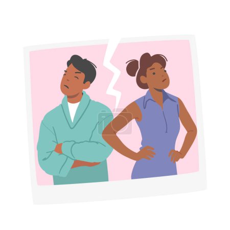 Family Couple In Conflict, Emotional Turmoil, Misunderstandings Concept With Male And Female Characters Stand Back To Back Not Making Eye Contact With Each Other. Cartoon People Vector Illustration