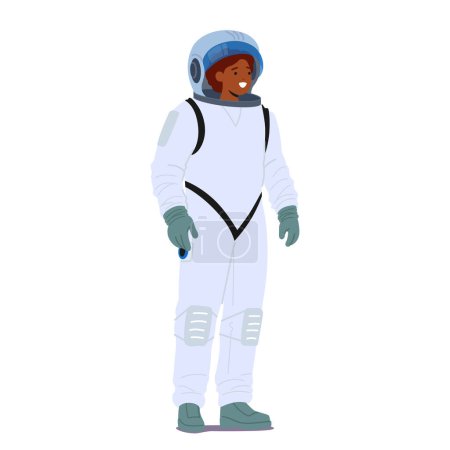 Illustration for Woman Astronaut Profession. Skilled And Highly Trained Professional Who Ventures Into Space To Conduct Scientific Research, Explore Celestial Bodies And Contribute To Advancements In Space Exploration - Royalty Free Image