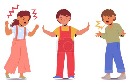 Kid Mediator Gently Navigates Disputes, Employing Empathy And Understanding To Bridge Conflicting Friends, Fostering Harmony And Restoring Joyful Connections In The Playground. Vector Illustration