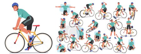 Illustration for Sportsman Cyclist Engages In Rigorous Training, Focusing On Endurance, Strength And Speed. They Participate In Races, Conquer Challenging Terrains And Constantly Refine Techniques For Peak Performance - Royalty Free Image