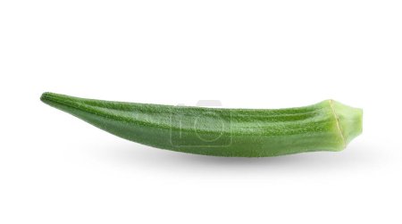 Photo for Fresh okra isolated on a white background. - Royalty Free Image