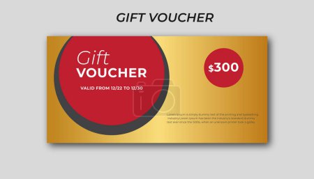 Illustration for Red Gift Voucher Design Template - Royalty Free Image