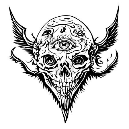 Ilustración de El tatuaje de Satanás de Esancai v.4 - Imagen libre de derechos