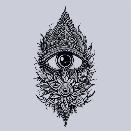Ilustración de El tatuaje ocular creado por Esancai V2 - Imagen libre de derechos