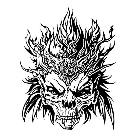 Ilustración de El tatuaje de Satanás de Esancai v.3 - Imagen libre de derechos