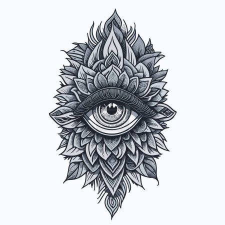 Illustration for The eye tattoo of Esancai v.4 - Royalty Free Image